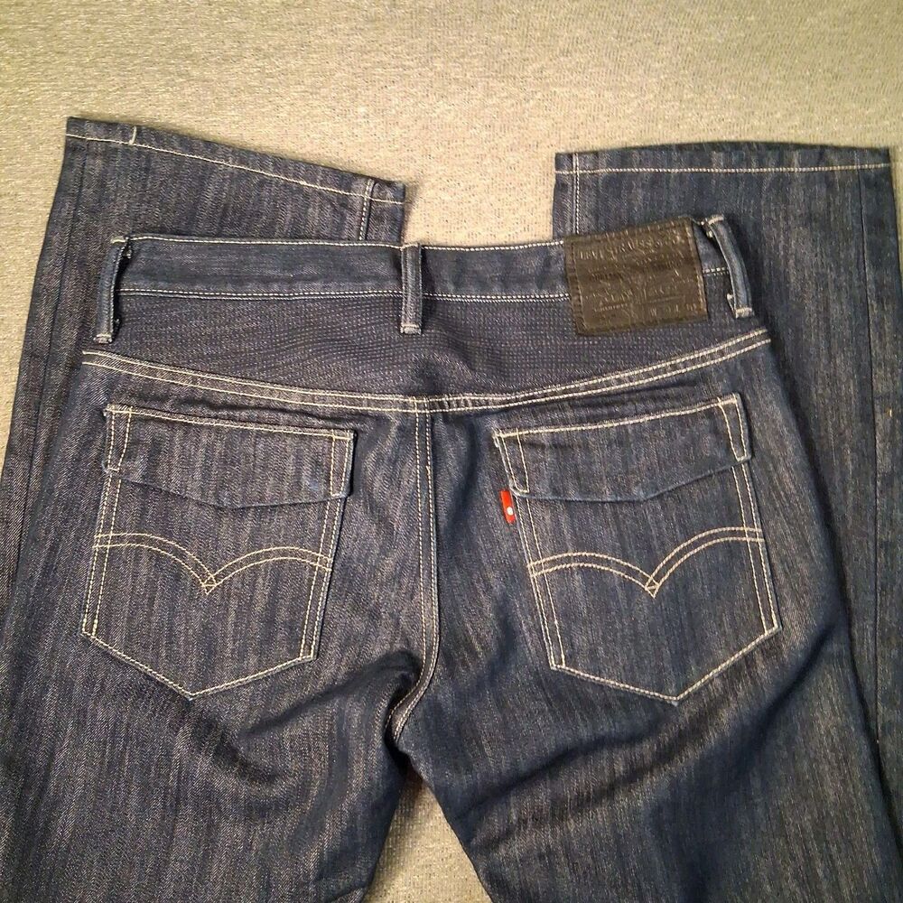 Levi's 527 Bootcut Jeans Mens 29x30 Dark Wash Snap Flap Pockets Woven Detail